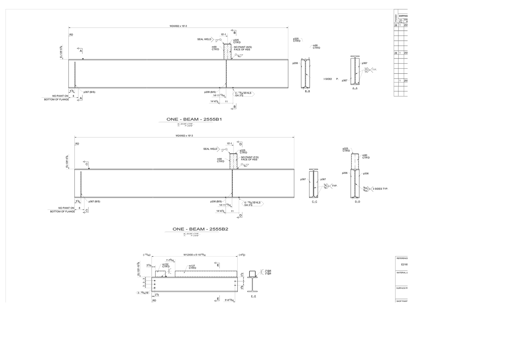 Beam details with end connections