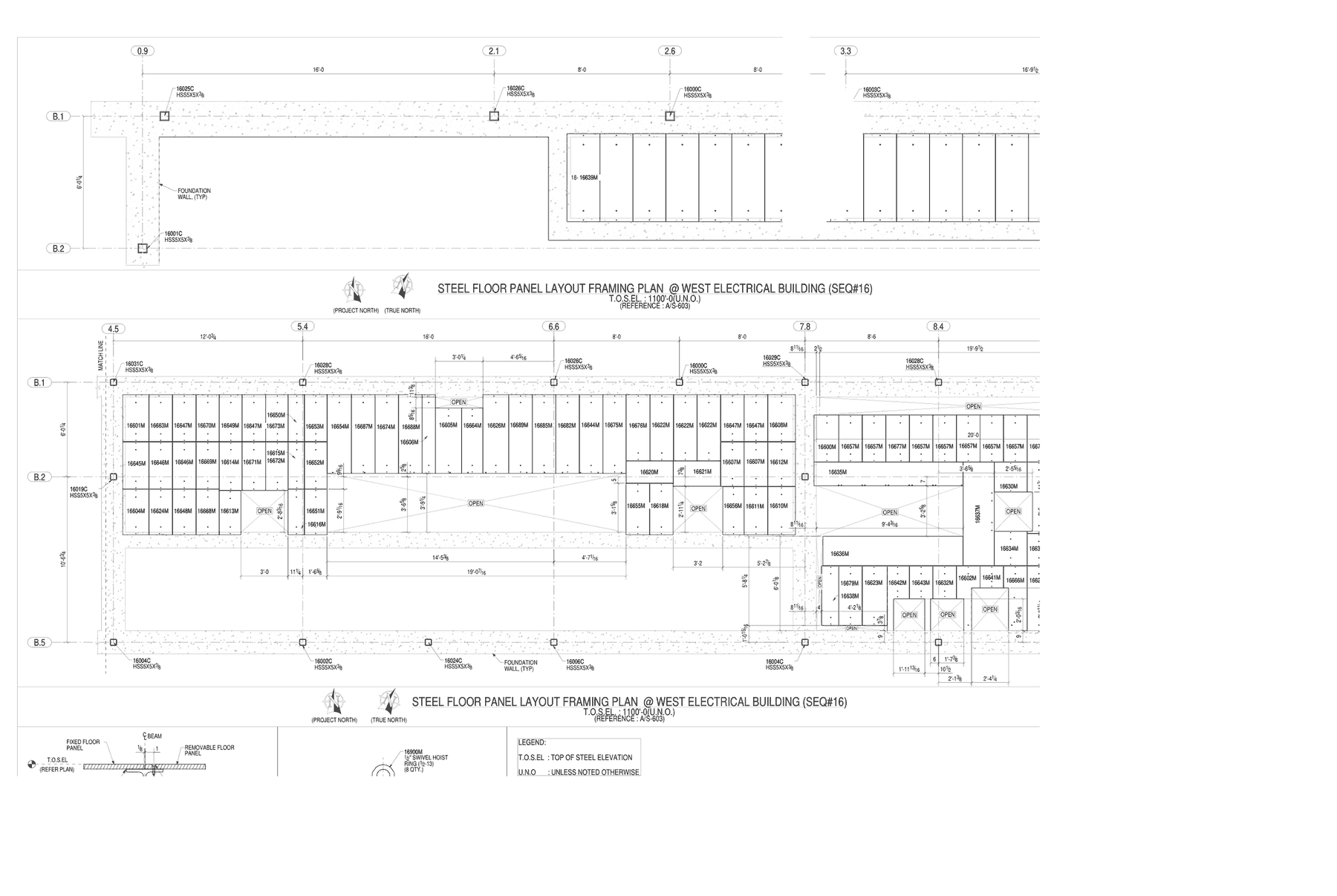Floor-panel layout framing plan