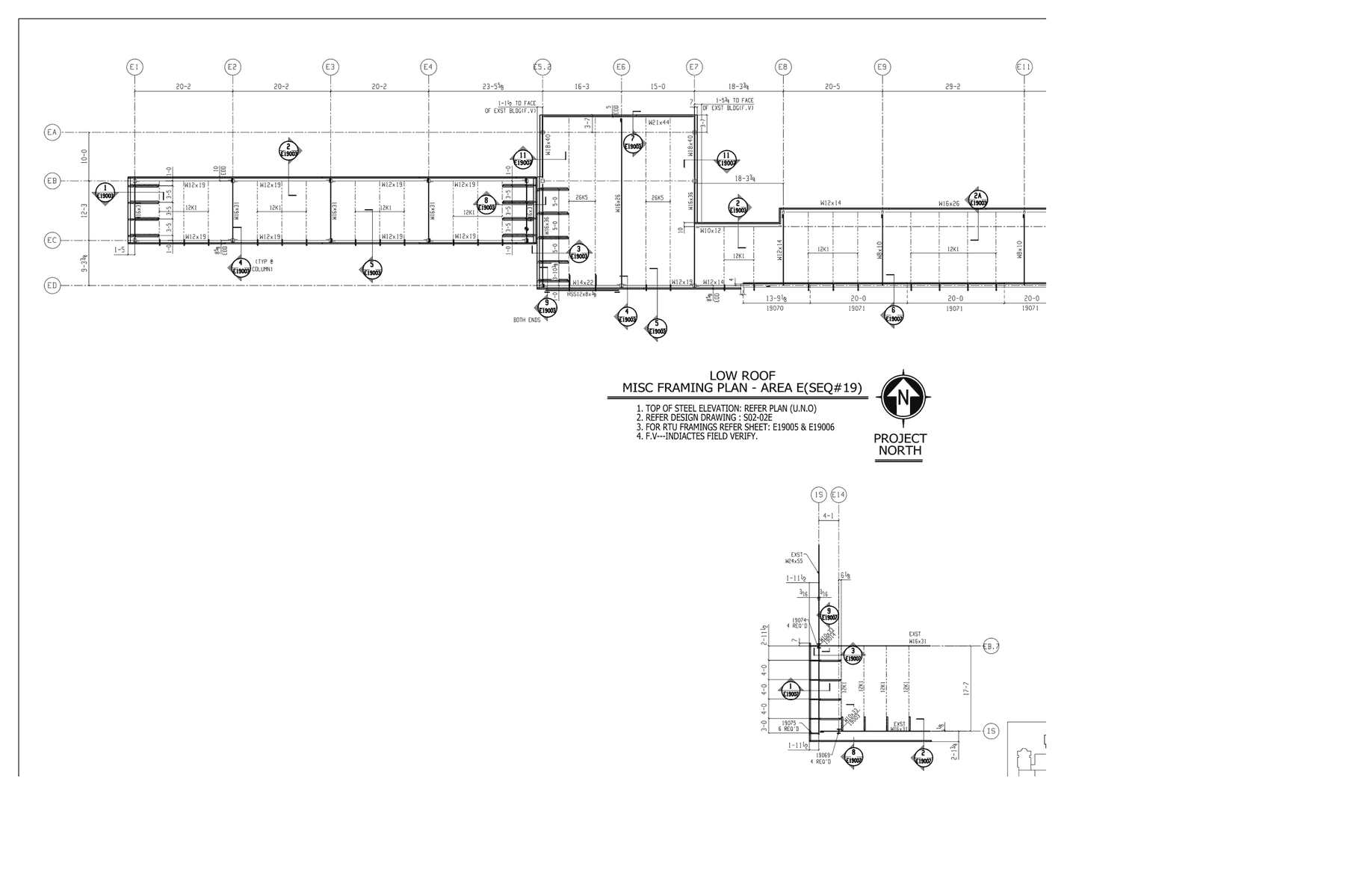 Roof framing plan